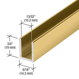 CRL Brite Gold Anodized  3/8" Fixed Panel Shower Door Deep U-Channel - 95" CRL SDCD38BGA