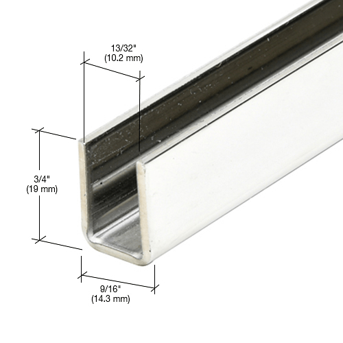 CRL Polished Stainless 3/8" Fixed Panel Shower Door Deep U-Channel - 95" CRL SDCD38PS