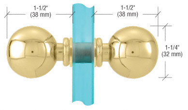 Polished Brass Ball Style Back-to-Back Knob - CRL SDK075BR
