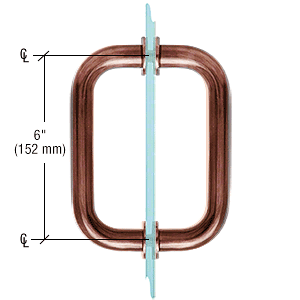 CRL Antique Brushed Copper 6" Tubular Back-to-Back 3/4" Diameter Shower Door Pull Handles CRL SDPR6ABC0