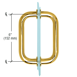 CRL Ultra Brass 6" Tubular Back-to-Back 3/4" Diameter Shower Door Pull Handles CRL SDPR6UBR