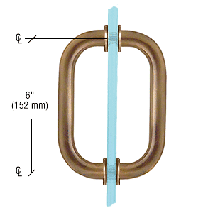 CRL Antique Brass 6" Back-to-Back Solid Brass 3/4" Diameter Pull Handles with Metal Washers CRL SPH6ABR