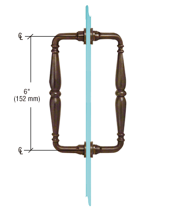 CRL Oil Rubbed Bronze 6" Victorian Style Back-to-Back Pull Handle CRL V1C6X60RB