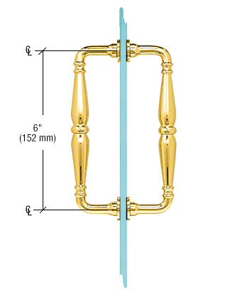 CRL Polished Brass 6" Victorian Style Back-to-Back Pull Handle CRL V1C6X6BR