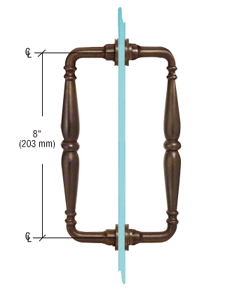 CRL Oil Rubbed Bronze 8" Victorian Style Back-to-Back Pull Handles CRL V1C8X80RB
