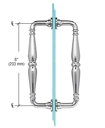 CRL Polished Chrome 8" Victorian Style Back-to-Back Pull Handles CRL V1C8X8CH