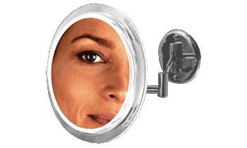 9 Inch Chrome Surround Light Dual Arm Mirror with 7X Magnification - CRL ZSW37