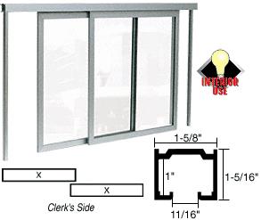 CRL Satin Anodized Horizontal Sliding Daisy Model Pass-Thru Assembly With D6 Overhead Track and Jambs - D1041A