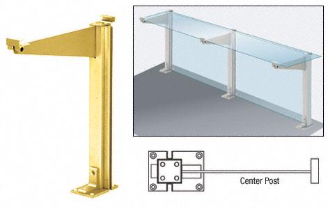 CRL Brite Gold Anodized 18" Center Partition Post With Top Shelf - D995BGAC
