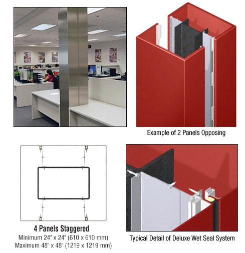 CRL Custom Color Newlar Painted Deluxe Series Square Column Covers Four Panels Staggered - DCS45CNL