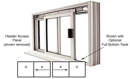 CRL Satin Anodized DW Series Manual Deluxe Sliding Service Window OX or XO Without Screen - DW1800A