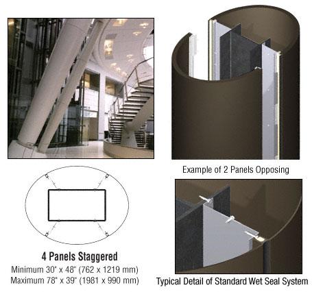 CRL Custom Oil Rubbed Bronze Standard Series Elliptical Column Covers Four Panels Staggered - ECE45CORB