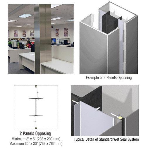 CRL Custom Polished Stainless Standard Series Square Column Covers Two Panels Opposing - ECS20CPS