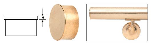 CRL Polished Brass Flat End Cap for 1-1/2" Tubing - HR15FPB