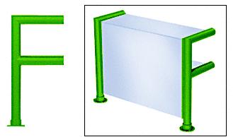 CRL Powder Painted Elegant 142 Series 2" Tubing Glass On Top,  Shelf, and Front Only Sneeze Guard - SG0142PT