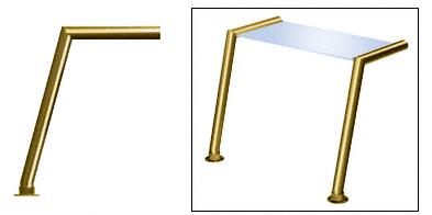 CRL Polished Brass Elegant 150 Series 2" Tubing Glass On Top Only Sneeze Guard - SG0150PB