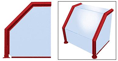 CRL Powder Painted Elegant 105 Series 1-1/2" Tubing Glass On Top, Slant, Front, and One End or Both Ends Sneeze Guard - SG5105PT