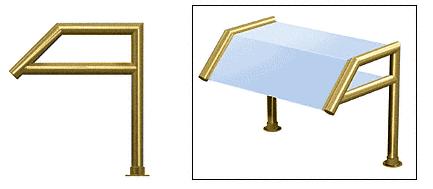 CRL Polished Brass Elegant 115 Series 1-1/2" Tubing Glass On Top, Slant, and Shelf Only - SG5115PB
