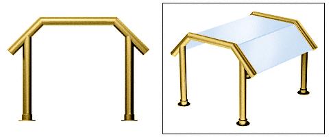 CRL Polished Brass Elegant 130 Series 1-1/2" Tubing Glass On Slant and Top Only Sneeze Guard - SG5130PB