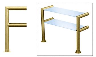 CRL Polished Brass Elegant 141 Series 1-1/2" Tubing Glass On Top and Shelf Only Sneeze Guard - SG5141PB