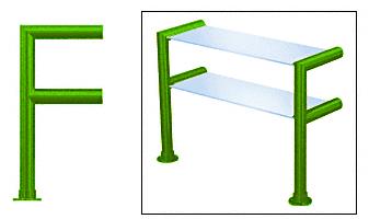 CRL Powder Painted Elegant 141 Series 1-1/2" Tubing Glass On Top and Shelf Only Sneeze Guard - SG5141PT