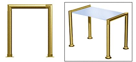 CRL Polished Brass Elegant 144 Series 1-1/2" Tubing Glass On Top Only Sneeze Guard - SG5144PB