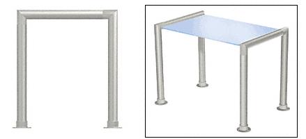 CRL Polished Stainless Elegant 144 Series 1-1/2" Tubing Glass On Top Only Sneeze Guard - SG5144PS