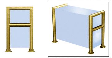 CRL Polished Brass Elegant 149 Series 1-1/2" Tubing Glass On Top, Shelf, Front, and One End or Both Ends Sneeze Guard - SG5149PB