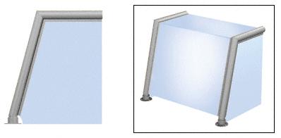 CRL Brushed Stainless Elegant 152 Series 1-1/2" Tubing Glass On Top, Front, and One End or Both Ends Sneeze Guard - SG5152BS