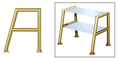 CRL Polished Brass Elegant 159 Series 1-1/2" Tubing Glass On Top and Shelf Only Sneeze Guard - SG5159PB