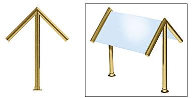CRL Polished Brass Elegant 166 Series 1-1/2" Tubing Glass On Slant Only Sneeze Guard - SG5166PB