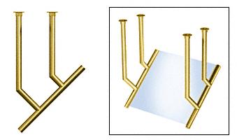 CRL Polished Brass Elegant 168 Series 1-1/2" Tubing Glass On Slant Only Sneeze Guard - SG5168PB