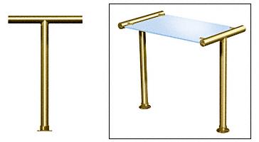 CRL Polished Brass Contemporary 202 Series 1-1/2" Tubing Glass On Top Only Sneeze Guard - SG5202PB