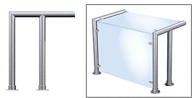 CRL Brushed Stainless Contemporary 207 Series 1-1/2" Tubing Glass On Top and Front Only Sneeze Guard - SG5207BS