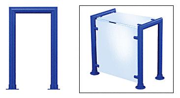 CRL Powder Painted Contemporary 209 Series 1-1/2" Tubing Glass On Top and Front Only Sneeze Guard - SG5209PT