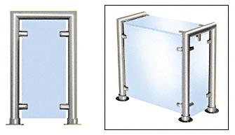 CRL Polished Stainless Contemporary 210 Series 1-1/2" Tubing Glass On Top, Front, and One or Both Ends Sneeze Guard - SG5210PS